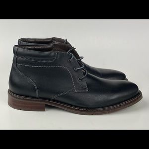 Johnston & Murphy Mens Black Pebbled Leather Chukka Boots Shoes Sz 9.5M Oxford